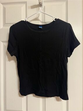 Old Navy Black Ribbed Short Sleeve Tee